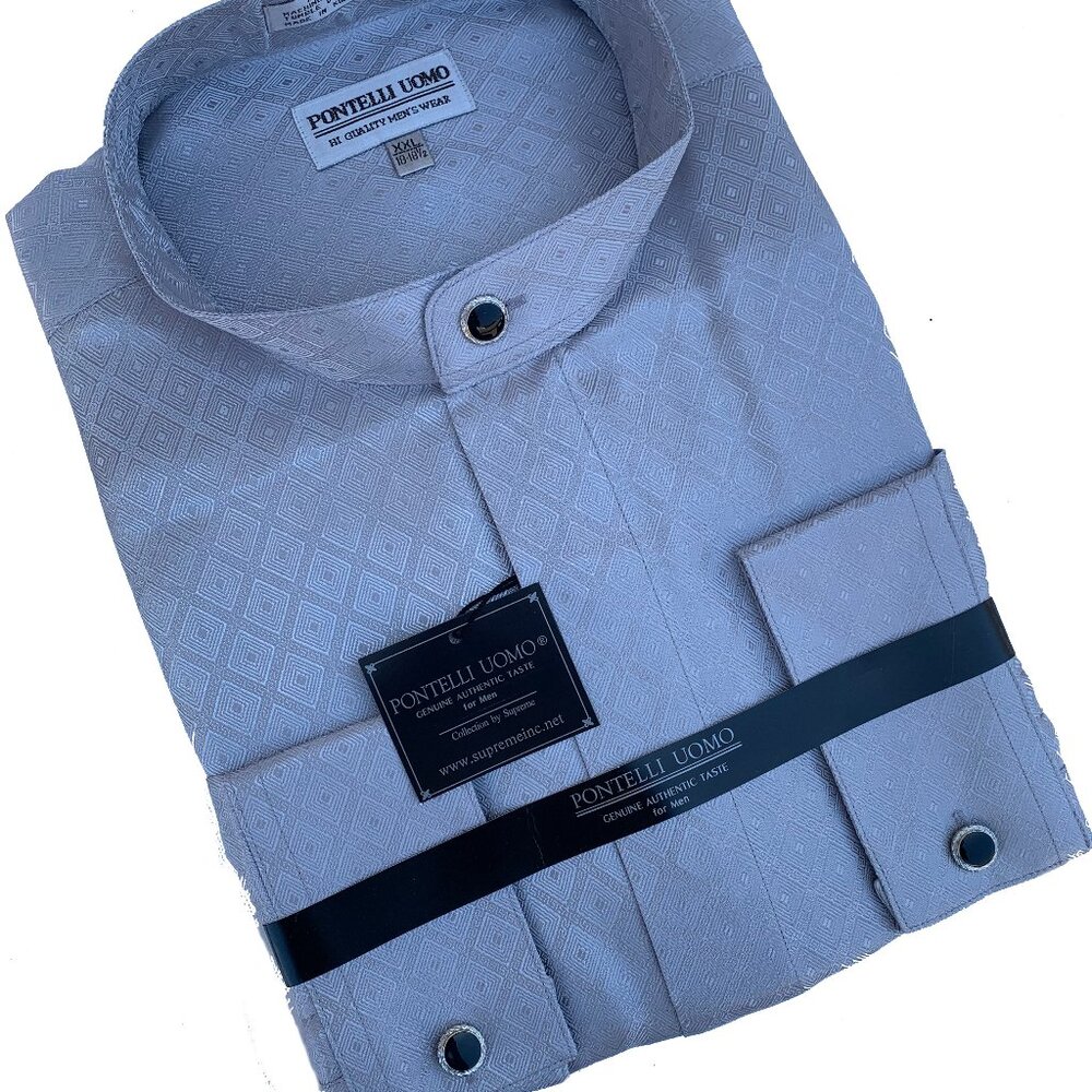 PONTELLI UOMO Hi Quality Men's Wear Bandit Collar Casual Shirt Size XXL 18-18.5
